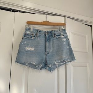 Abercrombie and fitch distressed denim shorts